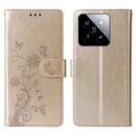 For Xiaomi 15 Leather Case Butterfly Floral Imprint Wallet Stand Cover