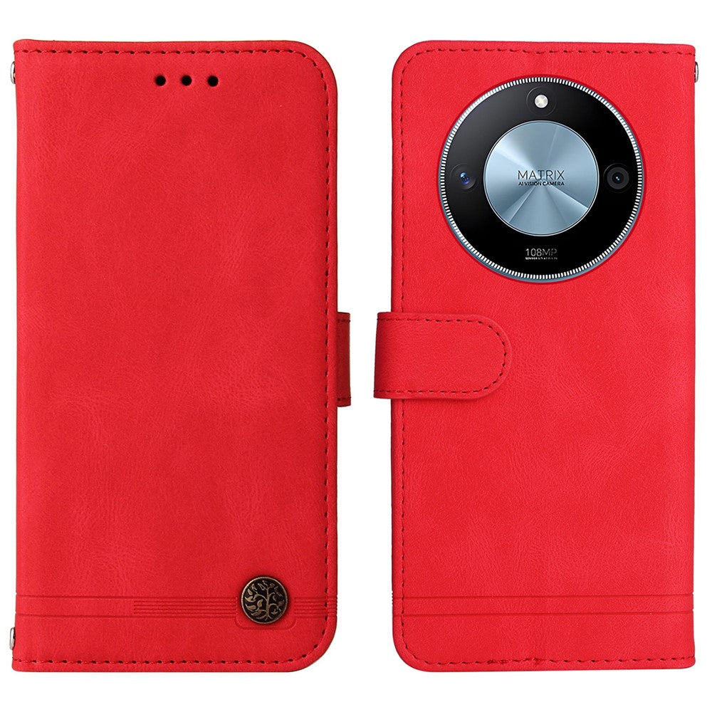 For Honor X60 5G Leather Wallet Cases Skin Touch Phone Cover Stand with Strap