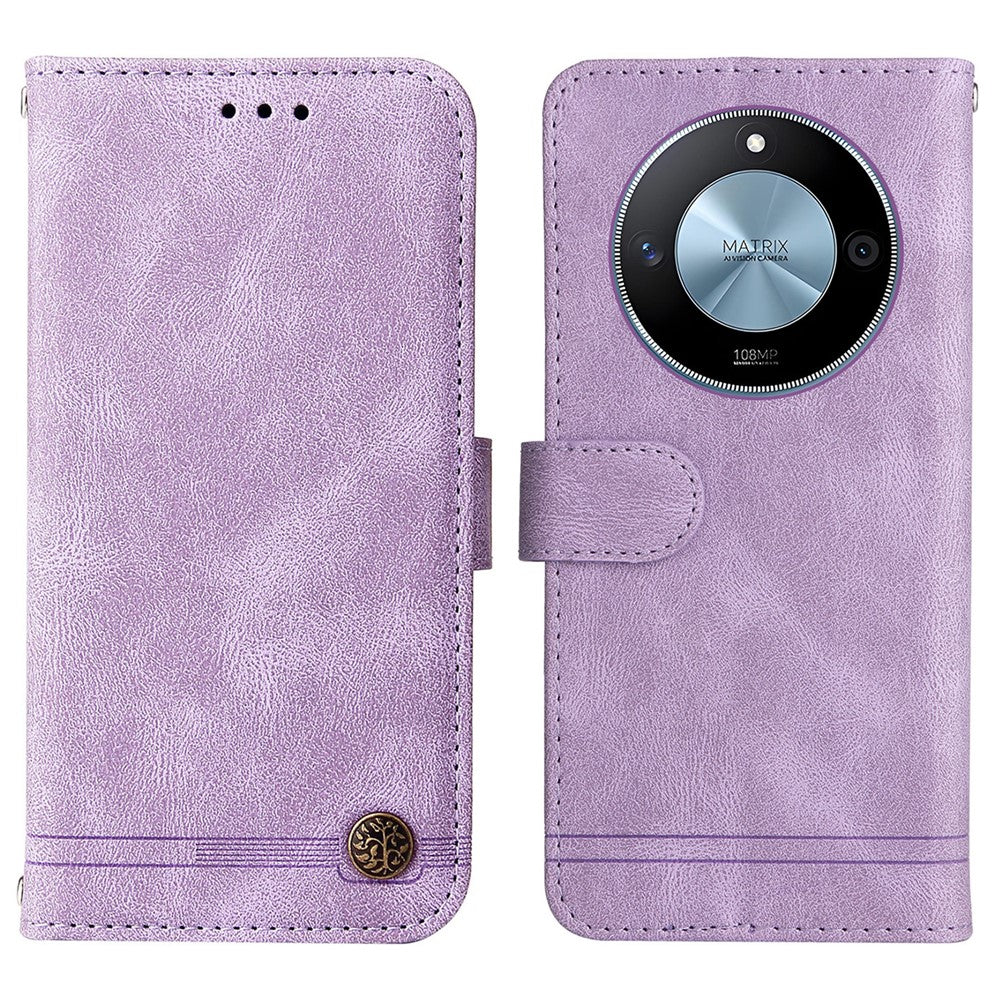 For Honor X60 5G Leather Wallet Cases Skin Touch Phone Cover Stand with Strap
