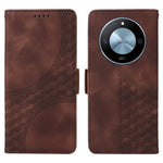 For Honor X60 5G Case PU Leather Phone Cover Rhombus Starry Imprinted