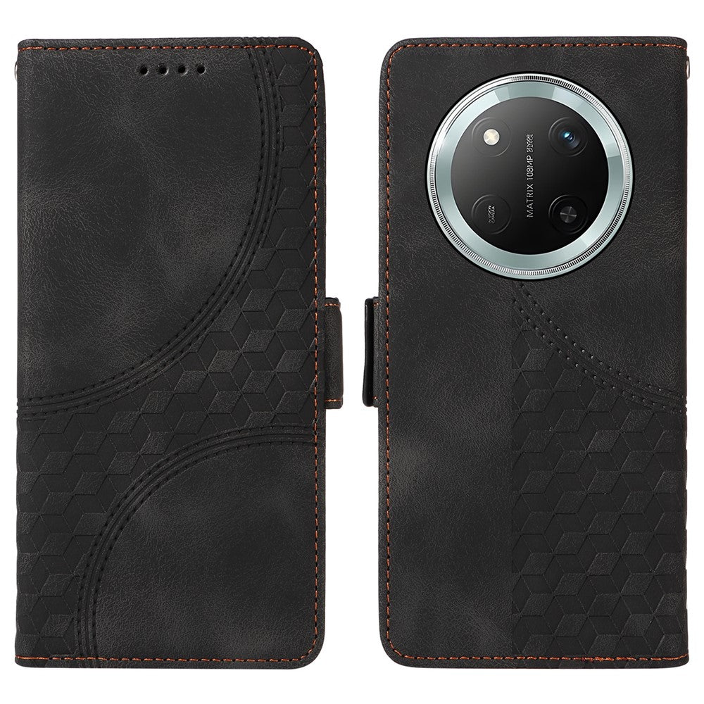 Leather Case for Honor Magic7 Lite 5G / X9c 5G / X60 Pro 5G Rhombus Starry Imprinted Phone Cover