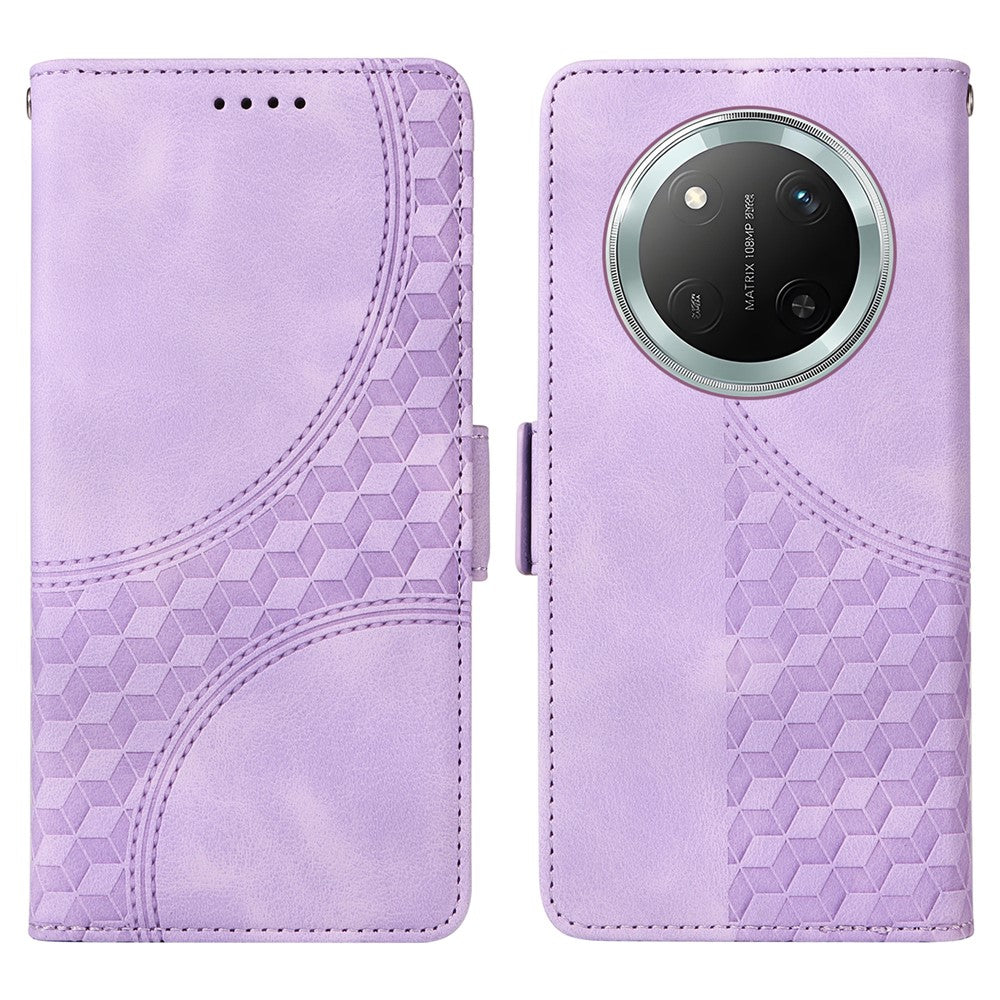 Leather Case for Honor Magic7 Lite 5G / X9c 5G / X60 Pro 5G Rhombus Starry Imprinted Phone Cover