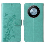 For Honor X60 5G Leather Case Butterfly Floral Imprint Wallet Stand Cover