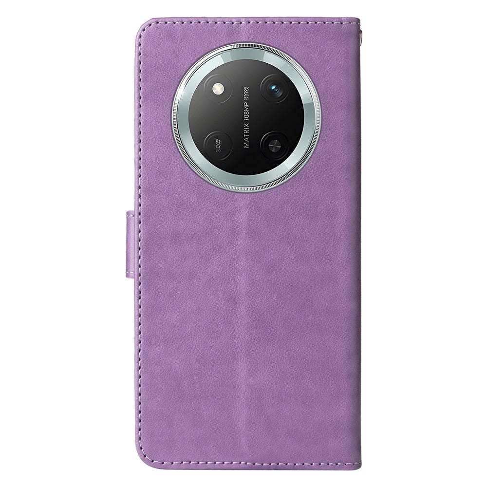 Leather Phone Case for Honor Magic7 Lite 5G / X9c 5G / X60 Pro 5G Butterfly Floral Imprint Wallet Stand Cover