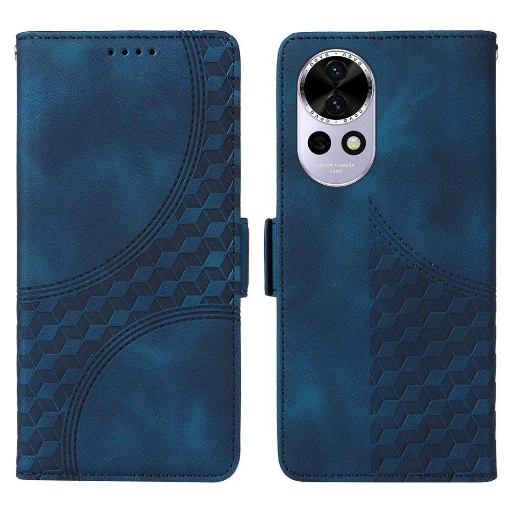 For Huawei nova 13 5G / nova 12 5G Case PU Leather Phone Cover Rhombus Starry Imprinted