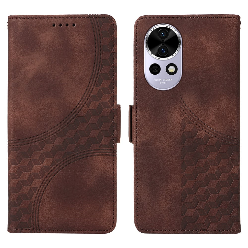 For Huawei nova 13 5G / nova 12 5G Case PU Leather Phone Cover Rhombus Starry Imprinted