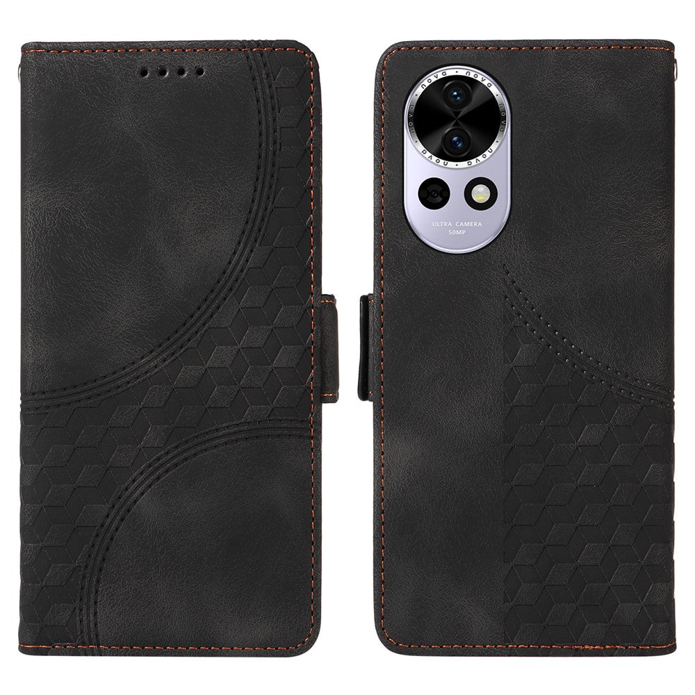 For Huawei nova 13 5G / nova 12 5G Case PU Leather Phone Cover Rhombus Starry Imprinted