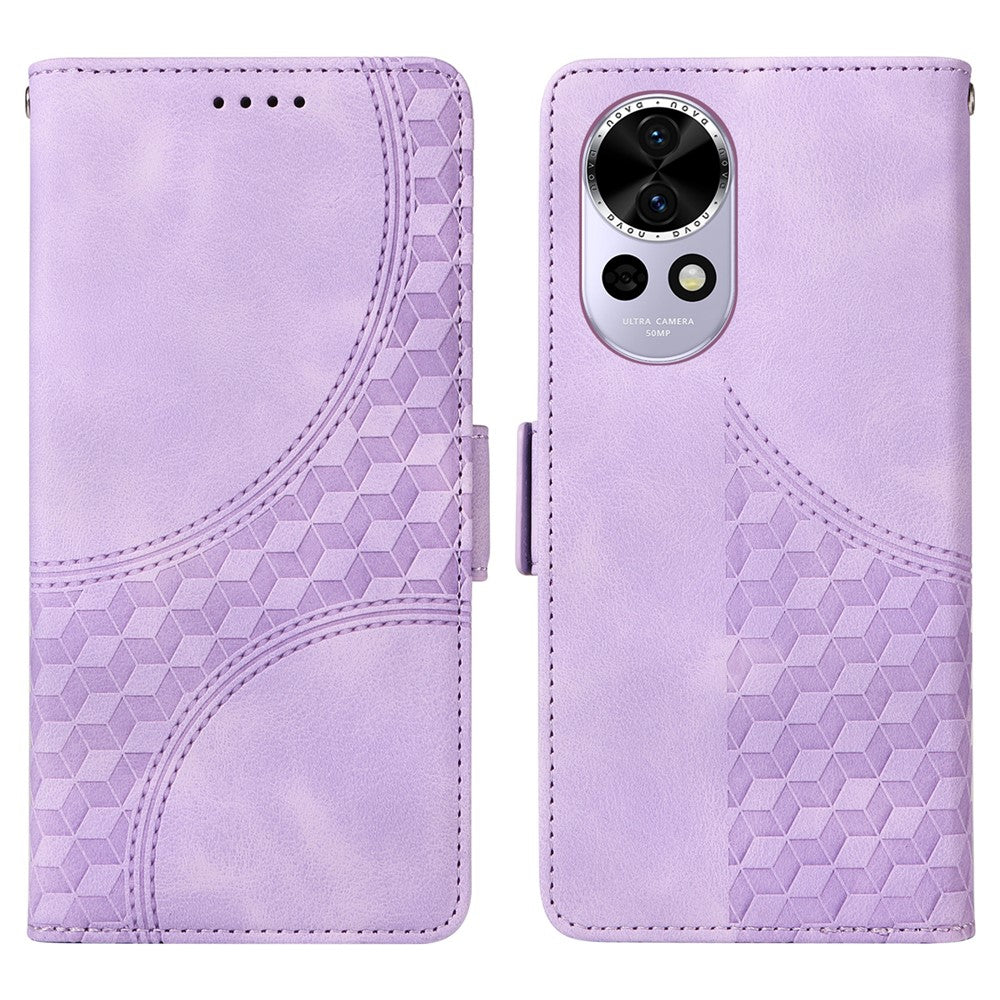 Huawei Nova 13 5G / Nova 12 5G skal PU-läder mobilskal Rhombus Starry Printed