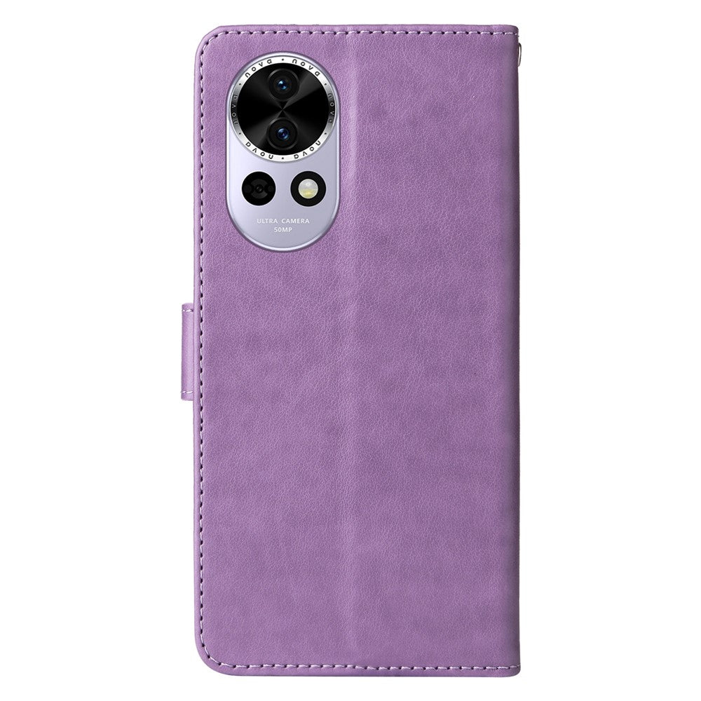 Huawei Nova 13 5G / Nova 12 5G Läderfodral Fjärils Blommigt Tryck Plånboksfodral