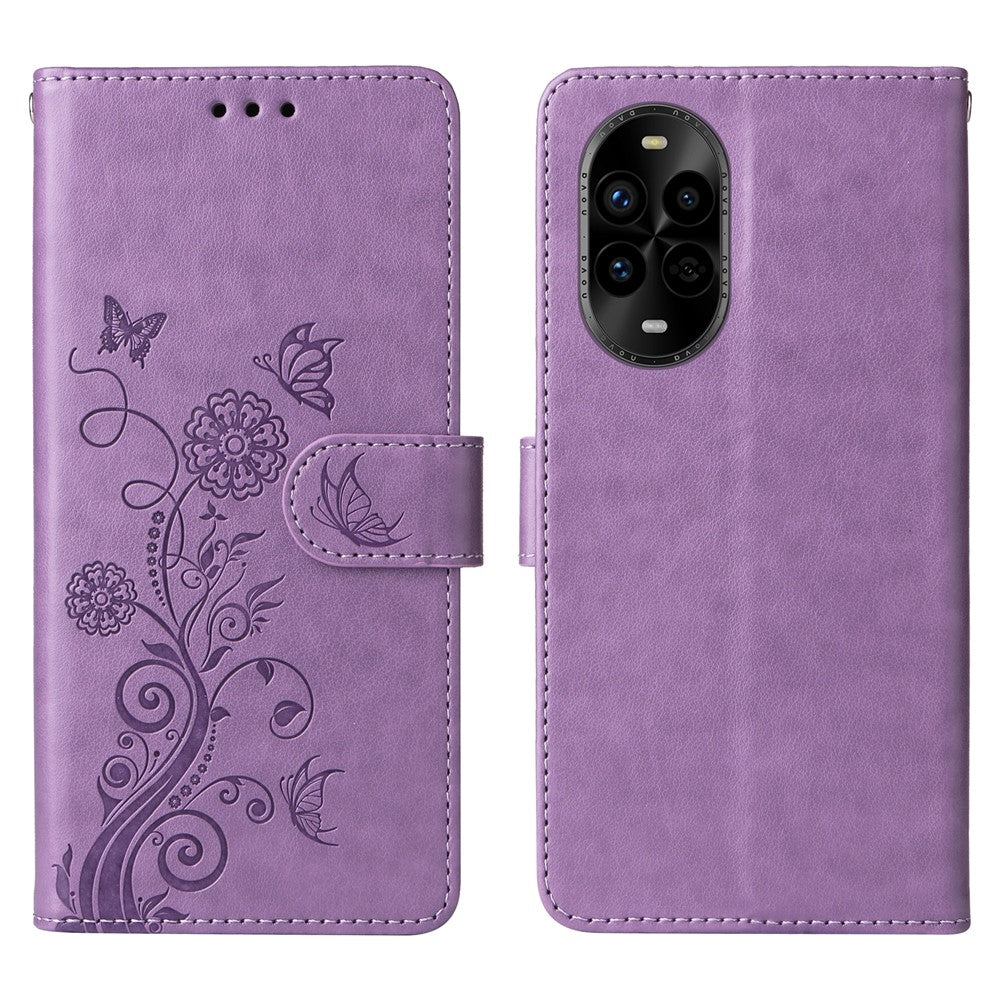 For Huawei nova 14 Pro 5G / nova 13 Pro 5G Leather Case Butterfly Floral Imprint Wallet Stand Cover