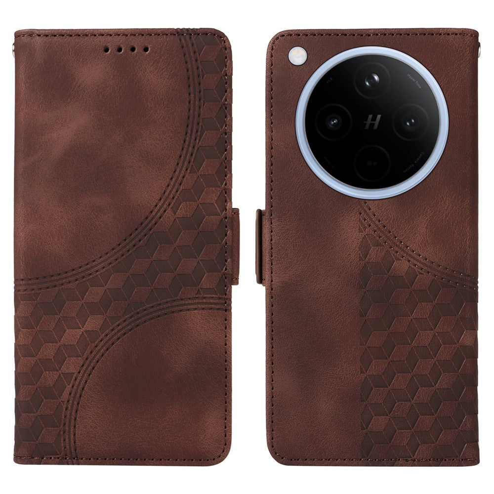 For Oppo Find X8 5G Case PU Leather Phone Cover Rhombus Starry Imprinted