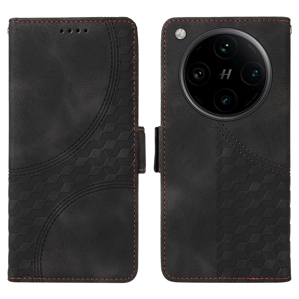 For Oppo Find X8 Pro 5G Case PU Leather Phone Cover Rhombus Starry Imprinted