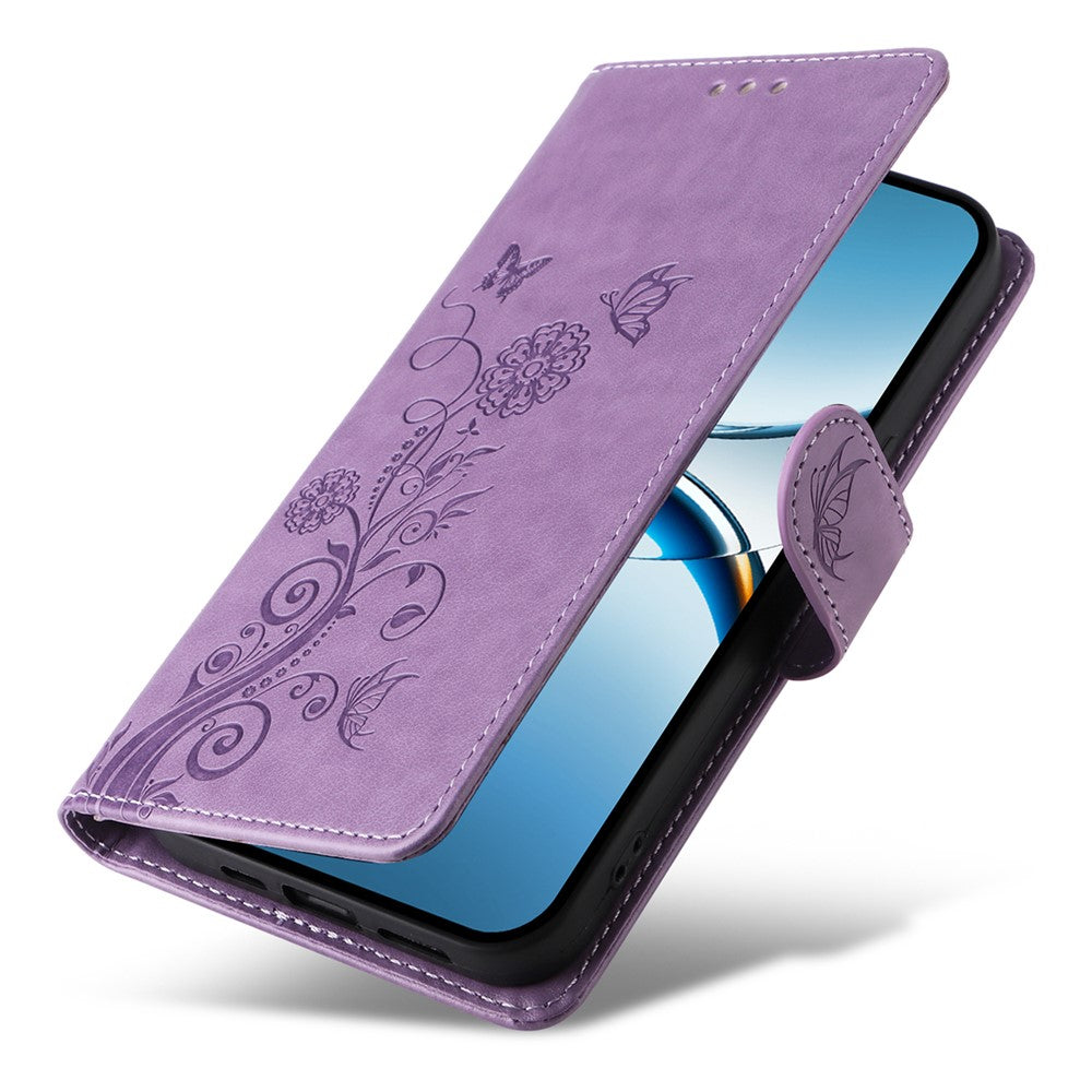 For Oppo Find X8 5G Leather Case Butterfly Floral Imprint Wallet Stand Cover