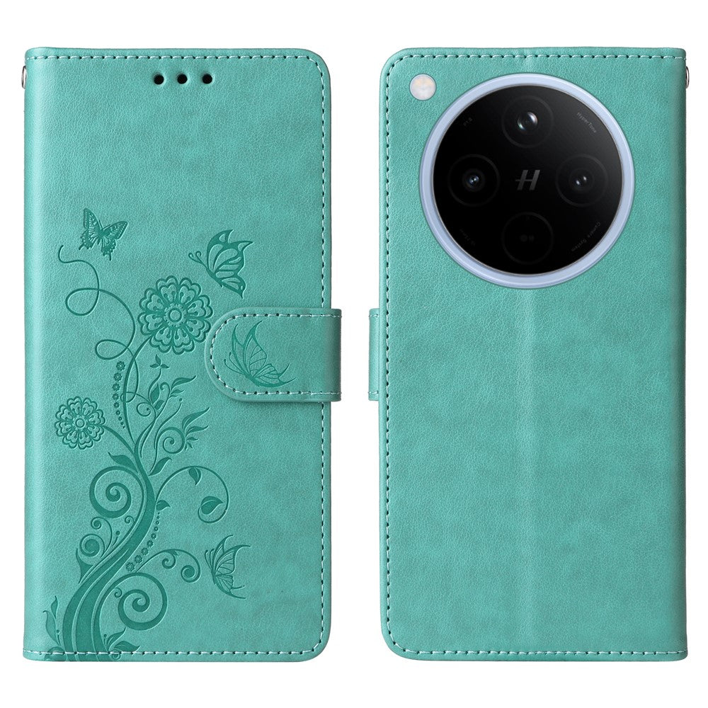 For Oppo Find X8 5G Leather Case Butterfly Floral Imprint Wallet Stand Cover
