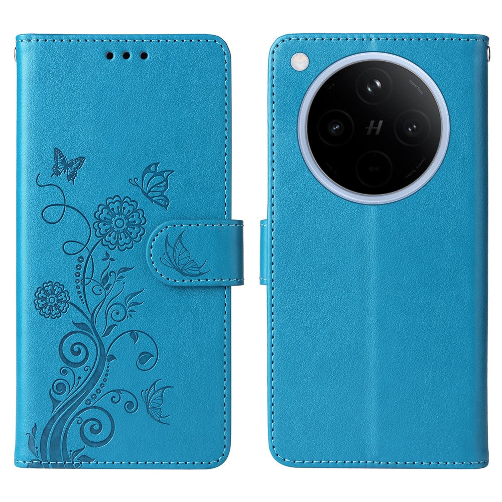 For Oppo Find X8 5G Leather Case Butterfly Floral Imprint Wallet Stand Cover