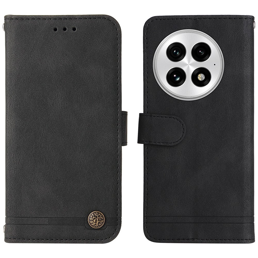 OnePlus 13 Läderplånboksfodral Skin Touch mobilfodral Stativ med Rem