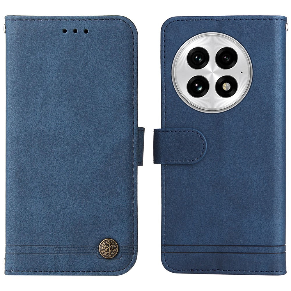 OnePlus 13 Läderplånboksfodral Skin Touch mobilfodral Stativ med Rem