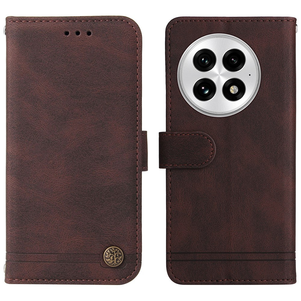 OnePlus 13 Läderplånboksfodral Skin Touch mobilfodral Stativ med Rem