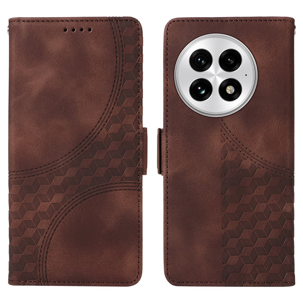 For OnePlus 13 Case PU Leather Phone Cover Rhombus Starry Imprinted