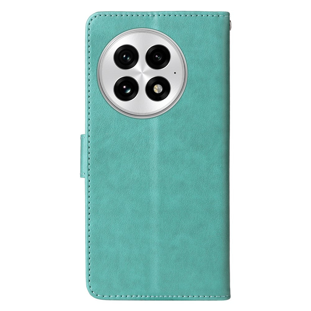 Läderfodral till OnePlus 13 med fjärilsmönster och blommigt tryck. Plånboksfodral.