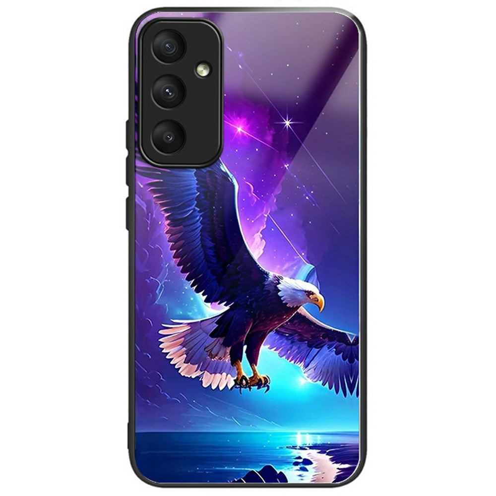 Til Samsung Galaxy A16 5G / 4G Etui Mønstertryk Hærdet Glas TPU Stødabsorberende Telefoncover