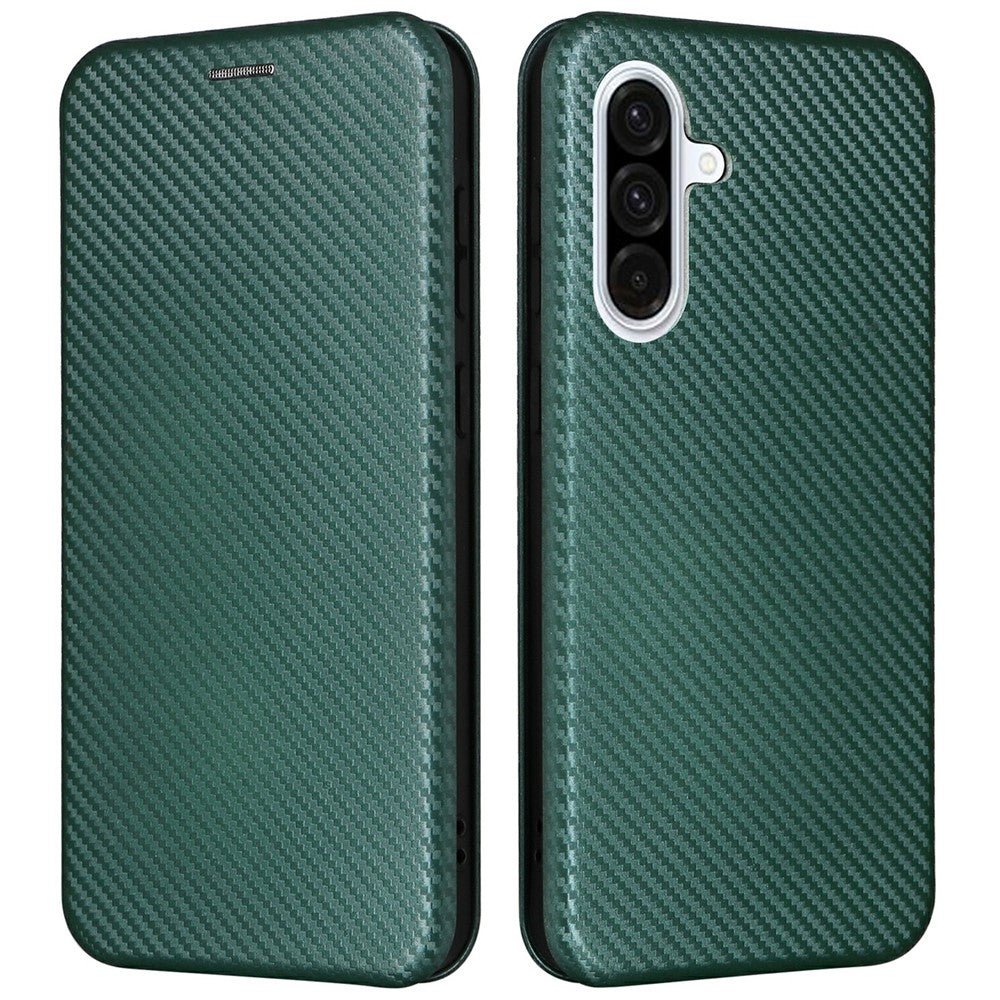 Samsung Galaxy A26 5G-skal i kolfiberstruktur, fallsäkert PU-läder, mobilskal