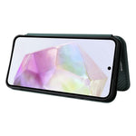 Samsung Galaxy A26 5G-skal i kolfiberstruktur, fallsäkert PU-läder, mobilskal