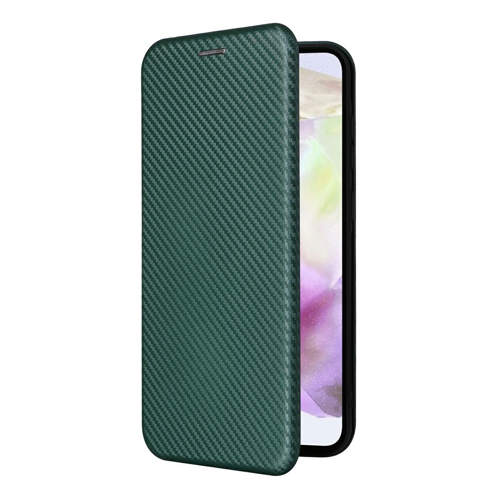 Samsung Galaxy A26 5G-skal i kolfiberstruktur, fallsäkert PU-läder, mobilskal