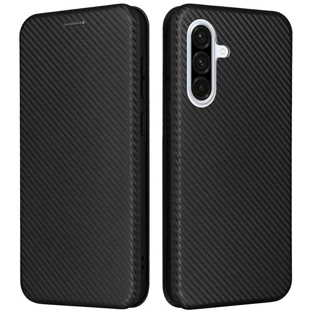 Samsung Galaxy A26 5G-skal i kolfiberstruktur, fallsäkert PU-läder, mobilskal