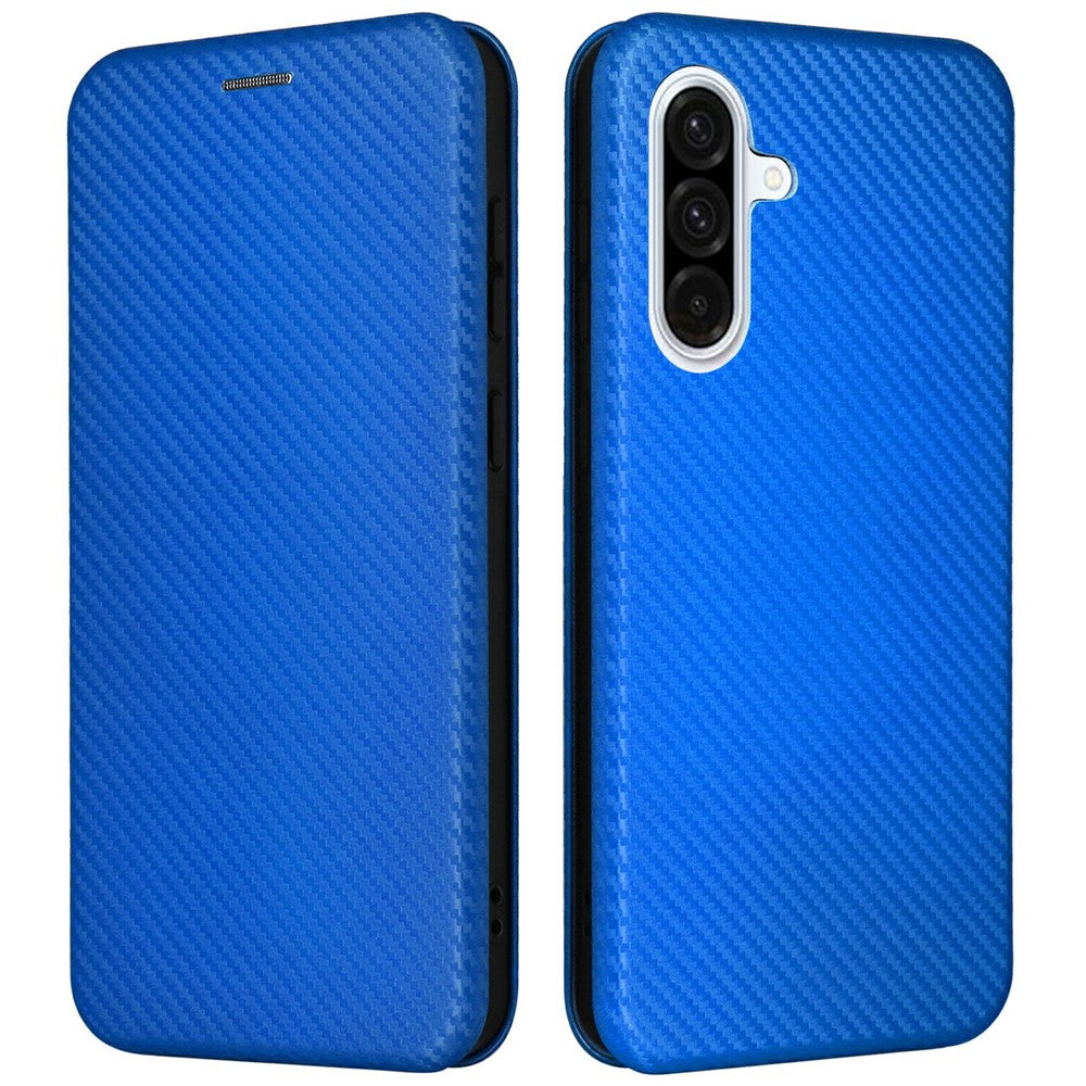 Samsung Galaxy A26 5G-skal i kolfiberstruktur, fallsäkert PU-läder, mobilskal