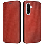 Samsung Galaxy A26 5G-skal i kolfiberstruktur, fallsäkert PU-läder, mobilskal