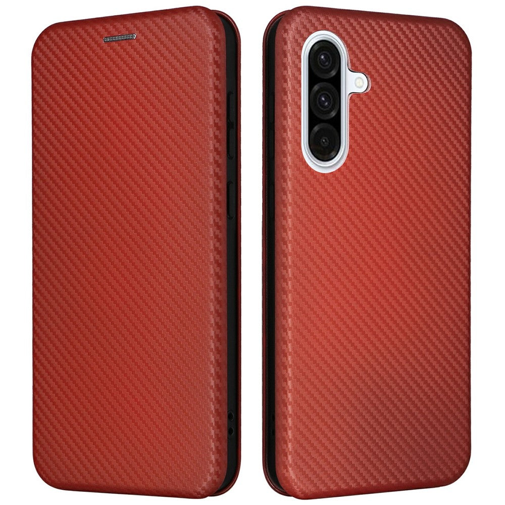 Samsung Galaxy A26 5G-skal i kolfiberstruktur, fallsäkert PU-läder, mobilskal