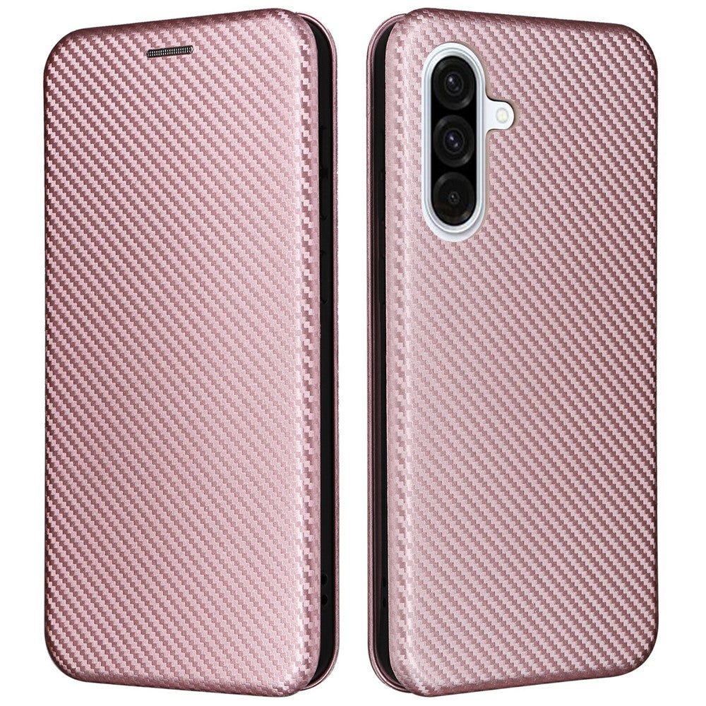 Samsung Galaxy A26 5G-skal i kolfiberstruktur, fallsäkert PU-läder, mobilskal