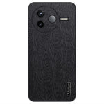 For Xiaomi Poco F7 Pro 5G / Redmi K80 5G Case Wood Texture PU Leather Coated PC TPU Phone Cover