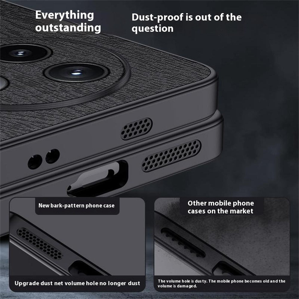 For Xiaomi Poco F7 Pro 5G / Redmi K80 5G Case Wood Texture PU Leather Coated PC TPU Phone Cover