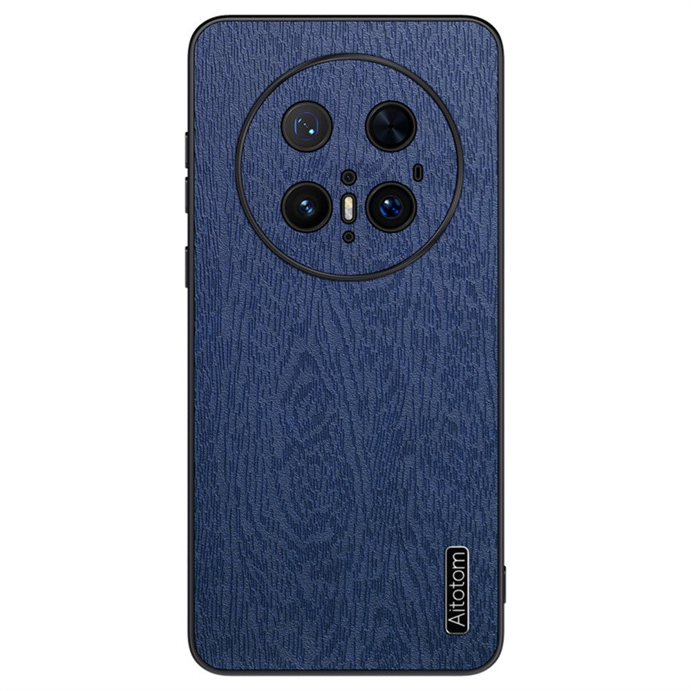 For Huawei Mate 70 Pro+ / Mate 70 Pro Case Wood Texture PU Leather Coated PC TPU Phone Cover
