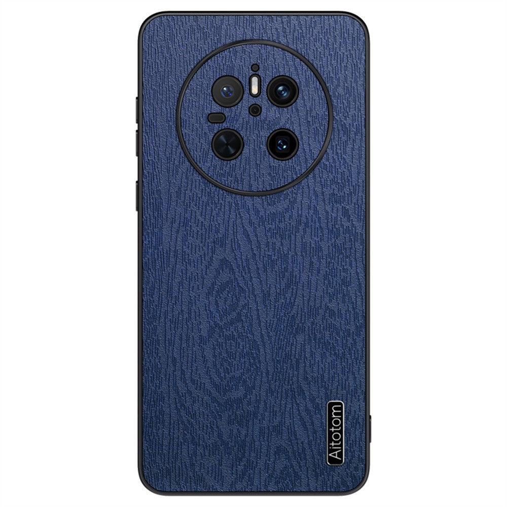 For Huawei Mate 70 Case Wood Texture PU Leather Coated PC TPU Phone Cover