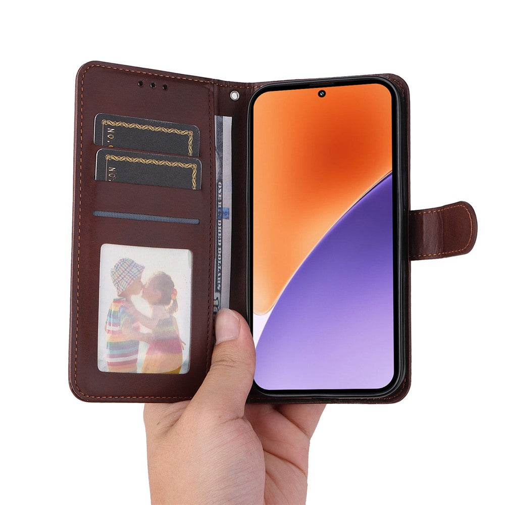 ENKAY For Xiaomi 15 PU Leather Wallet Case  HAT PRINCE Phone Stand Cover with Tempered Glass