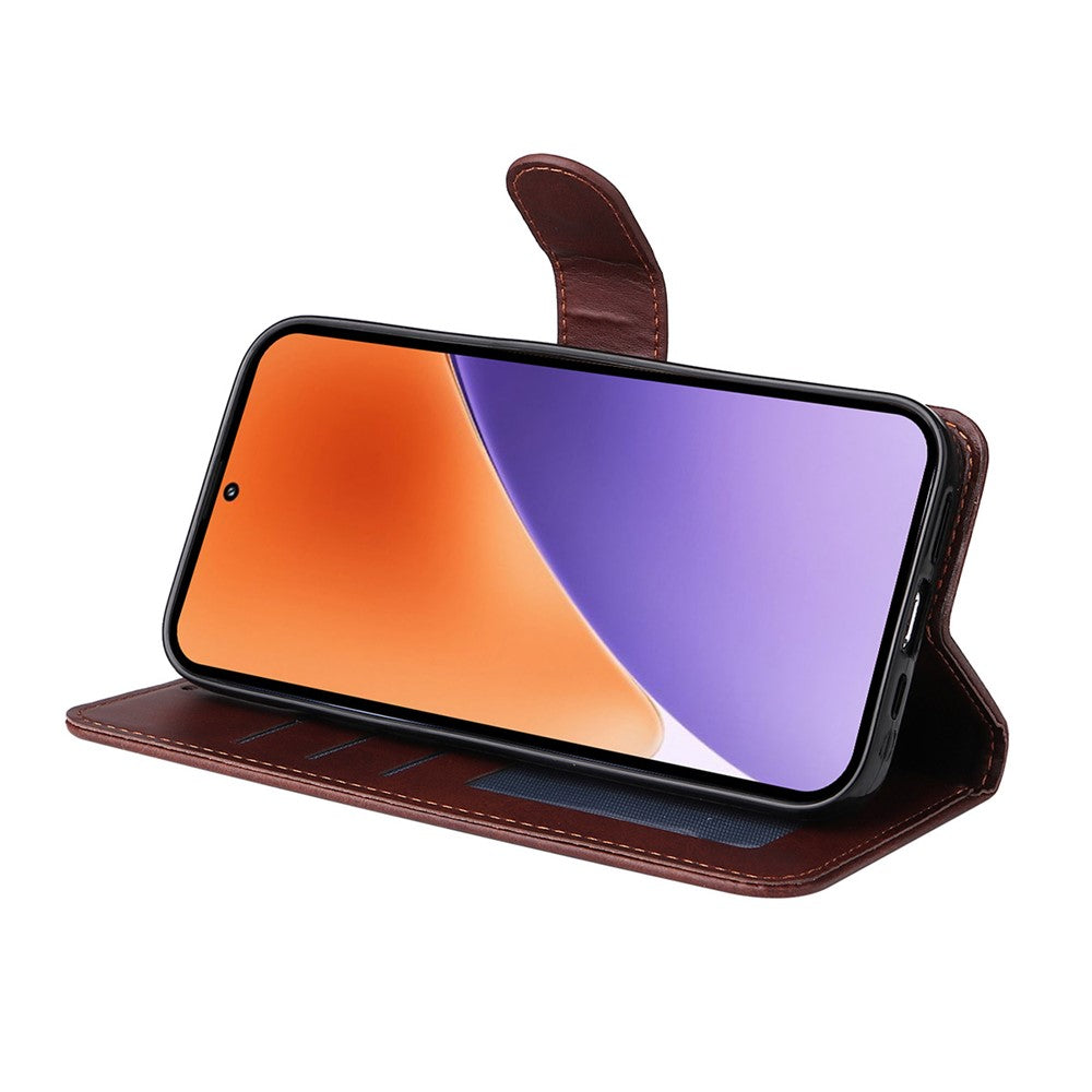 ENKAY For Xiaomi 15 PU Leather Wallet Case  HAT PRINCE Phone Stand Cover with Tempered Glass