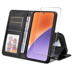 ENKAY For Xiaomi 15 PU Leather Wallet Case  HAT PRINCE Phone Stand Cover with Tempered Glass