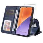 ENKAY For Xiaomi 15 PU Leather Wallet Case  HAT PRINCE Phone Stand Cover with Tempered Glass