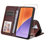 ENKAY For Xiaomi 15 PU Leather Wallet Case  HAT PRINCE Phone Stand Cover with Tempered Glass