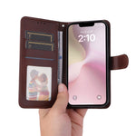 ENKAY Til iPhone 17e / 16e PU Læder Pung Etui HAT PRINCE Telefon Stativ Cover med Hærdet Glas
