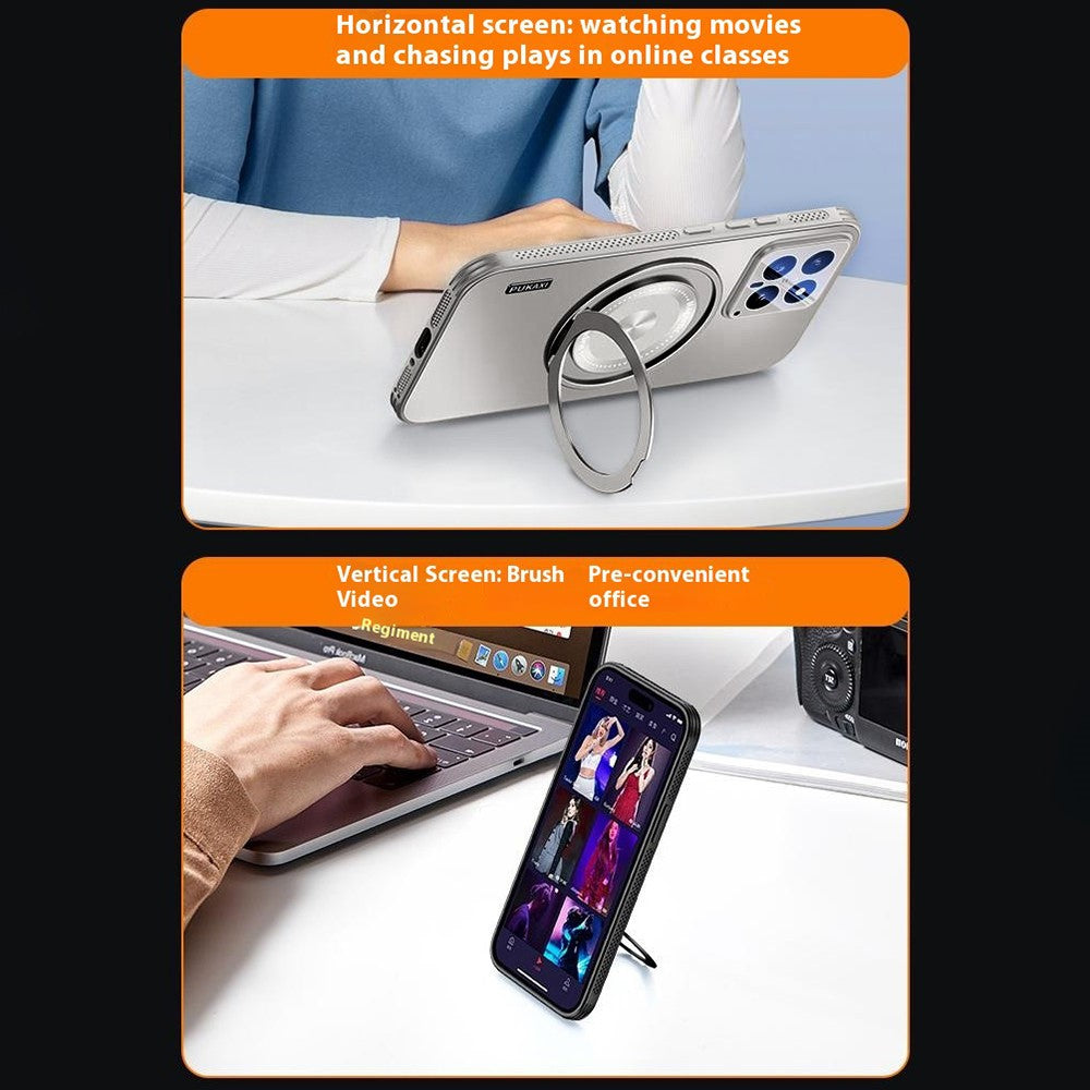 For Xiaomi 14 Magnetic Case Kickstand TPU PC Heat Dissipation Phone Cover