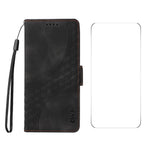ENKAY For Xiaomi 15 Wallet Case  Imprint PU Leather Phone Stand Cover with Tempered Glass