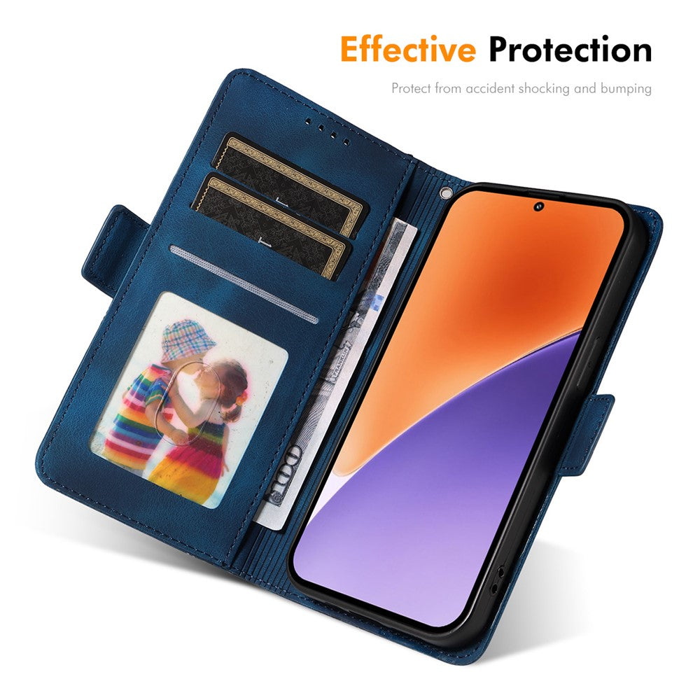 ENKAY For Xiaomi 15 Wallet Case  Imprint PU Leather Phone Stand Cover with Tempered Glass