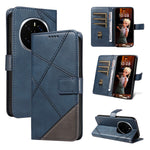 For Honor Magic7 Pro 5G Leather Case Geometric Line Wallet Phone Cover with Wrist Strap