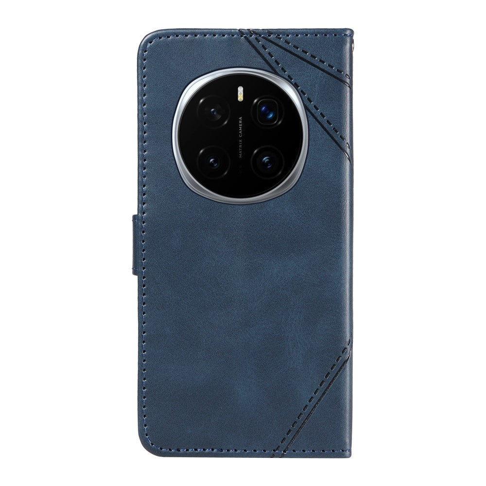 For Honor Magic7 Pro 5G Leather Case Geometric Line Wallet Phone Cover with Wrist Strap