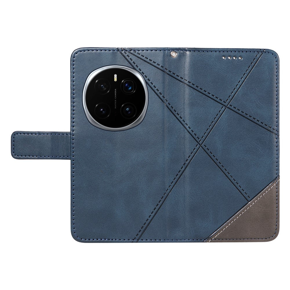 For Honor Magic7 Pro 5G Leather Case Geometric Line Wallet Phone Cover with Wrist Strap