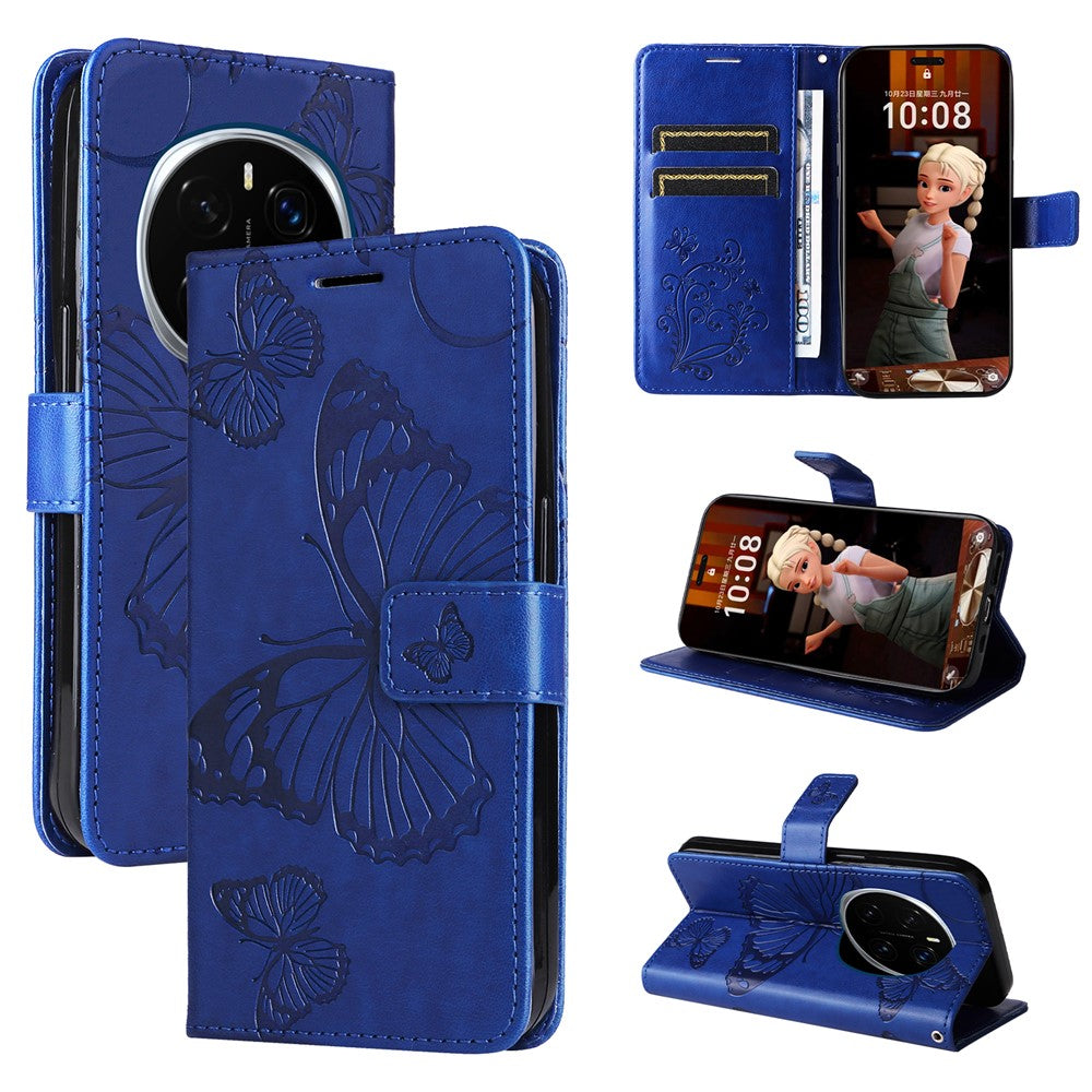 For Honor Magic7 Pro 5G Wallet Case Floral Butterfly Imprinted Leather Phone Cover Stand